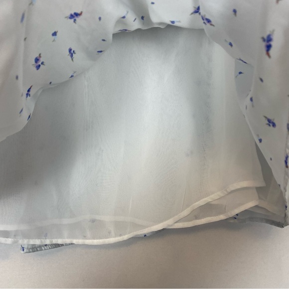 Zara Satin Tiered Ditsy Floral Mini Skirt Size XL - Picture 7 of 13